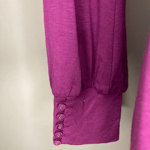 Free People Purple Keyhole Front Open Back Tie Shift Dress Long Sleeve  Size 4 - Picture 16 of 16